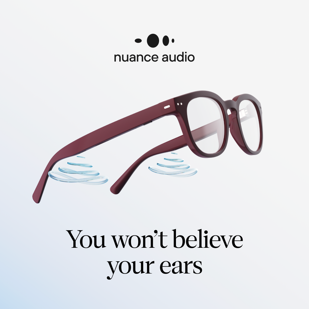 01B-UK_HeroTech-KV+Head_PAN-A_1080x1080_REELS Nuance Audio Glasses
